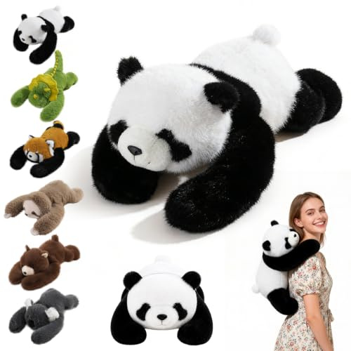 Panda Gewichtetes Plüschtier Kuscheltier, kuscheliges Stofftier für Komfort und Entspannung, weiches Plüschkissen für Erwachsene, Umarmungsgefährte zur Angstlinderung und Schlafunterstützung（65cm）