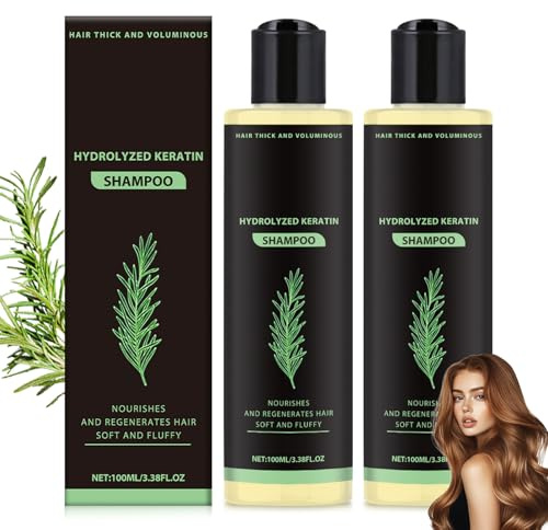 Dandin 2 Stück Rosmarin Shampoo für Haarwachstum, Natürliches verdickendes und stärkendes Shampoo für Männer & Frauen, Volumen-Spender für dünnes, trockenes und geschädigtes Haar