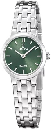 Festina Damenuhr Analog aus Edelstahl 316L | Quarzuhr, Widerstandsfähiges Mineralglas, Wasserdicht 5 ATM, F20746/5, Mademoiselle