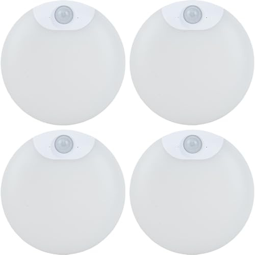 ideoon 4er Set LED Schrankleuchte mit Bewegungssensor – Wiederaufladbares Nachtlicht, Magnetisch & Kabellos – Ideal als Treppenlicht & für Kleiderschrank