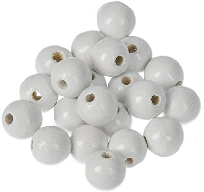 EFCO 1400801 10 mm 53-Stück Holzperlen, Weiß