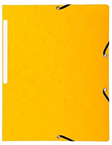 Exacompta 55419E 10er Pack Eckspanner-Mappe. Aus Colorspan-Karton DIN A4 mit 2 Gummizügen gelb Sammelmappe Dokumentenmappe ideal für Büro und Schule