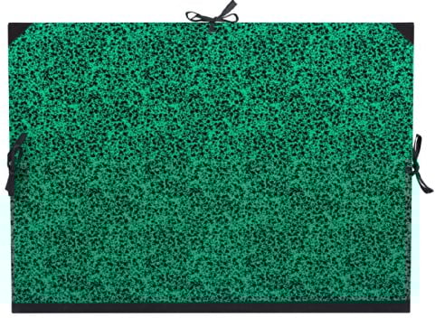 Lefranc Bourgeois 506001 Zeichenmappe / Skizzenmappe Annonay mit Bandverschluss und verstärkten Ecken für Dokumente, Zeichnungen in grün/schwarz -72x52cm