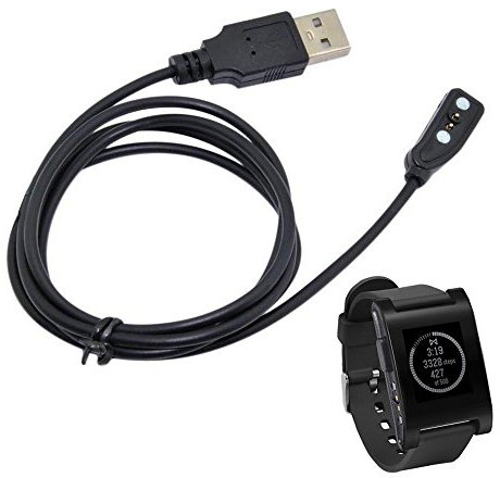 Gmile Magnetic USB Charger Charging Cable for for Pebble Smart Watch Black