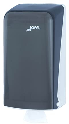 Jofel - Distributeur de papier toilette, 400 serviettes au format zigzag, hygiène maximale, il suffit de toucher la serviette pour l'utiliser, économie de papier, boîtier ABS robuste, Azure AH71400