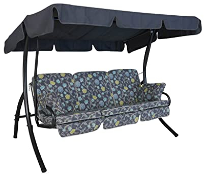 Angerer Comfort Hollywoodschaukel 3-Sitzer Design Riva, grau, 210 x 145 x 160 cm, 1900/095/15