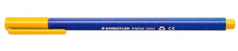 Staedtler 323-110 Fasermaler Triplus Farbe Dreikantschaft im Kartonetui, auswaschbar, circa 1 mm, 10 Stück, sonnengelb