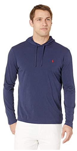 Polo Ralph Lauren Herren-Kapuzen-T-Shirt, langärmelig, Marineblau, XX-Large