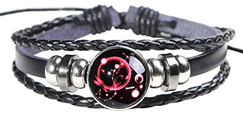 H.ZBRUJ Punk Leder Armband Verstellbare Konstellation Manschette Armband Skorpion Perlen Armband Star Punk Armband Mehrschichtig Geflochtenes Seil Armband Kette 8 Zoll 11 Zoll Für Männer Frauen
