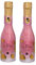 Badesalz rosa 'Let's Celebrate', 2er Set - Badezusatz Sektflasche, Badekristalle rosa, Wellness Geschenk
