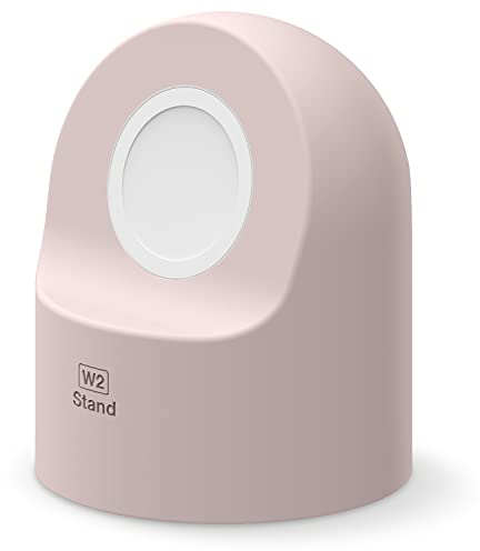 elago W2 Charger Stand Compatible with All Apple Watch Series Ultra 2&1/10/9/8/SE2/7/6/SE/5/4/3/2/1(49,46,45,44,42,41,40,38mm), Charging Dock Station, Nightstand Mode, Cable NOT included (Lovely Pink)