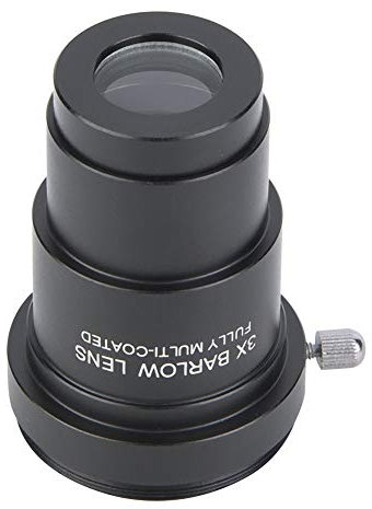 Vbestlife Lente Barlow 3X, Lente Barlow 3X de 1,25 Pulgadas con Interfaz de Rosca M42x0.75 para oculares de telescopio astronómico de 1,25 Pulgadas