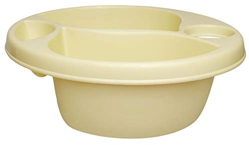 alles-meine.de GmbH 3 Kammer - Schüssel/Waschschüssel/Kinderwaschbecken - beige - Creme - Bieco - mit Seifenablage - Organizer - Reinigungsmittel Aufbewahrungsbox - Pflege - ..