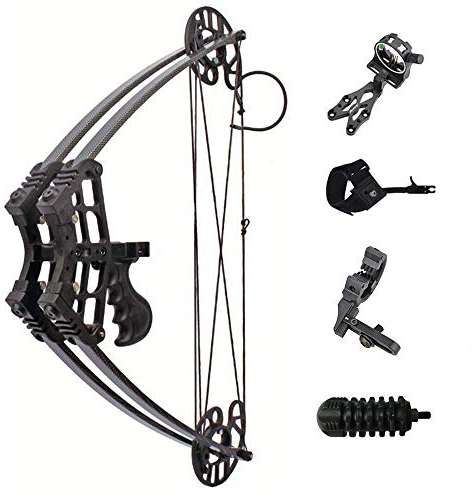 MILAEM 40lbs Compoundbogen Dreiecksbogen Sportbogen mit Bogen Visier Linkshänder und Rechtshänder Bogenschießen Jagd Outdoor Schießen Bogen Zubehör (Schwarz)