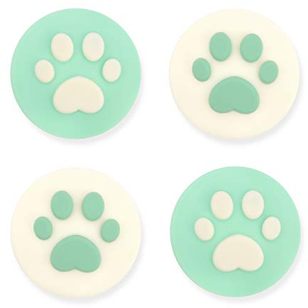 Geekshare 4 Stück Silikon Sakura Paw Joy Con Daumengriff Set Joystick Caps Switch Lite Cover Analoger Daumenstock Grips Katzenklaue 12