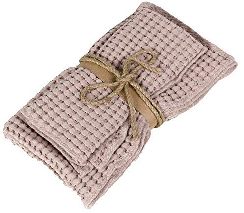 Fazzini Nettare - Coppia Asciugamani Bagno Viso e Bidet. 100% Puro Cotone. Rosa