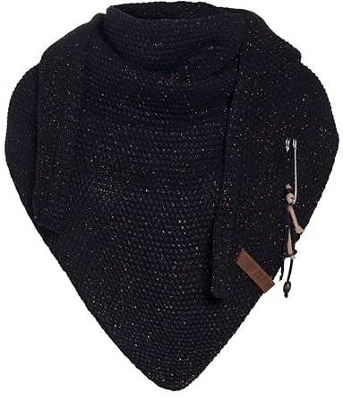 KNIT FACTORY - Coco Dreiecksschal Deluxe - Damen Strickschal mit Wolle - Hochwertige Qualität - XXL Schal - 190 x 85 cm - Navy