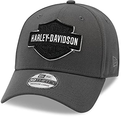 HARLEY-DAVIDSON 39THIRTY Baseball Cap Cappy Mütze Tonal Logo, Grau, L