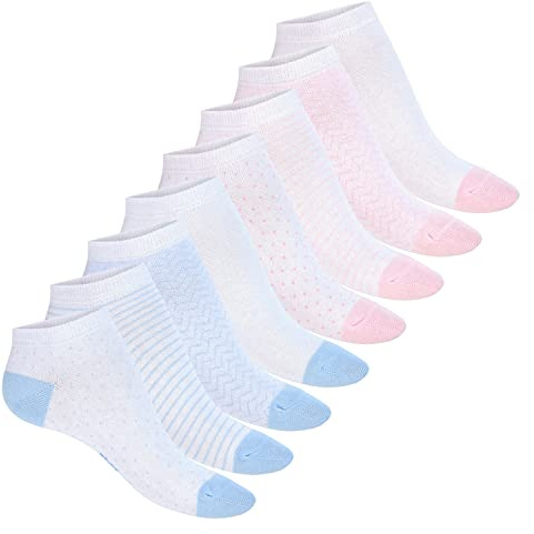 Footstar Damen Motiv Sneaker Socken (8 Paar) Kurze süße Söckchen mit Mustern - Mix 39-42