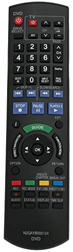 VINABTY N2QAYB000124 Ersatz Fernbedienung Passend für Panasonic DVD Blockflöte DMR-EH575 DMR-EH585 DMR-EH675 DMR-EH770
