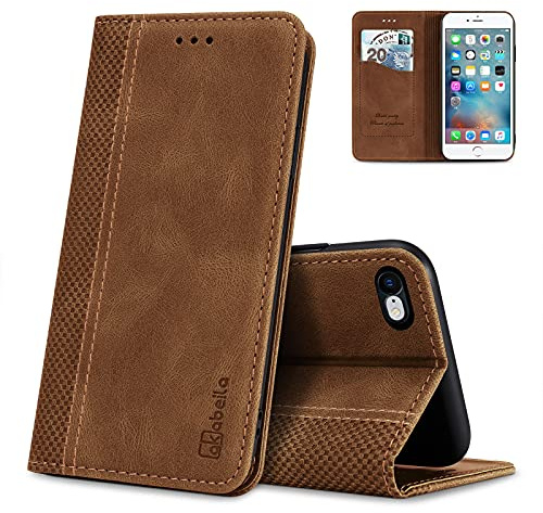 AKABEILA Hülle Kompatibel mit iPhone 6/6S, Premium PU Leather Flip Folio Wallet Book Case Hülle Cover with Magnetic Closure Stand Card Slot