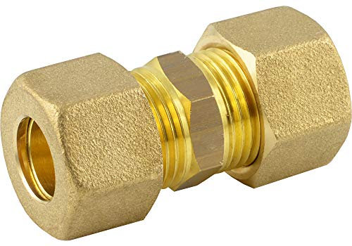 Fittingteile - Gerade Klemmringverschraubung Messing Rohrverbinder (Für Rohr Ø außen: 10 mm)