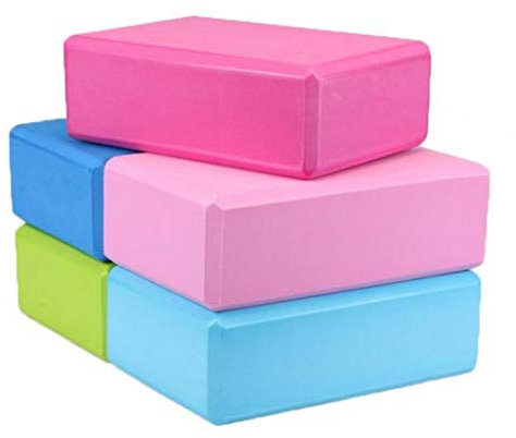 Hotaden Eva Yoga Briques Blocs Moussant Mousse Accueil Exercice Fitness Gym Santé Accueil Entraînement Stretching Outils de Pratique Durable (Couleur aléatoire)