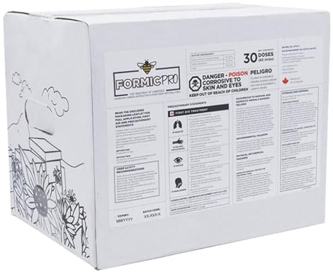 Mann Lake Formic Pro Varroa Mite Treatment, Bee Colony Mite Control, Combat Varroosis, Extended Shelf Life, Residue-Free, Eco-Friendly Formula,30-Dose