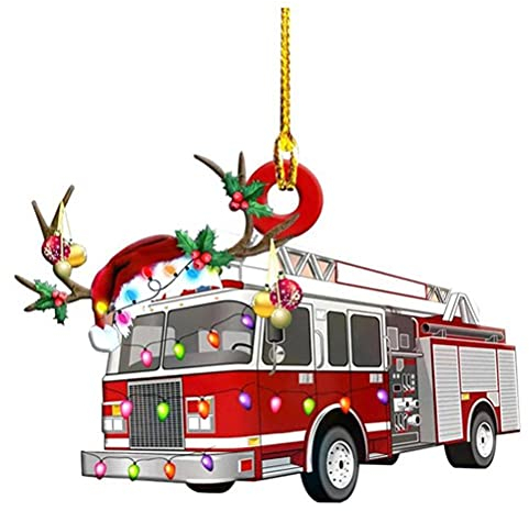 Christbaumschmuck Personalisierte Feuerwehrauto Fahrzeug LKW Boot Bagger Figur Weihnachtsbaum Anh?nger H?ngende Weihnachtsdekoration