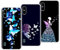 VLQI 3-Pièces pour wiko Y81 Coque Silicone Transparente avec Motifs Ultra Fin TPU Souple Bumper Housse Etui de Protection, Noir Violet Bleu Papillon Fée
