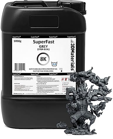 SuperFast 8K 5000g Grau 22um Auflösung Wasserabwaschbares Harz, 0,5 Sek. Druck (50 um), hergestellt in Korea von 3DMaterials