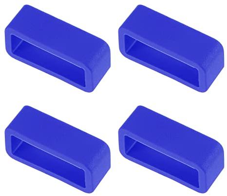 sourcing map 4Stk Uhrenarmband Schlaufen Gummi Ersatz Befestigungsringe für 16mm Blau
