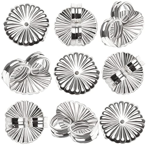 TOAOB 8 Stück Ohrring Verschlüsse 925 Sterling Silber Schmetterling Verschluss Ohrringe Rücken Stopper Ohrstopper Ohrringheber 9.3mm Earring Backs für Ohrstecker Schmuckherstellung