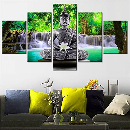 5D Diamond Painting Set Voll 5-Teilig Kombination Diamant Malerei Bilder DIY Diamant Painting Full Erwachsene Kinder Groß Strass Stickerei Kreuzstich Wand Deko Geschenk(Landschaft)-Square drill,Size1