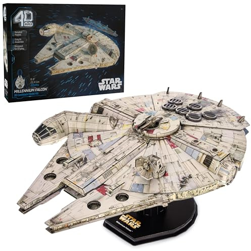4D Build Star Wars Millennium Falcon 3D Model Kit, Star Wars Gifts, Desk Decor for Fans & Collectors, 223 Pieces, 3D Puzzles, Gift Ideas for Ages 12 & Up