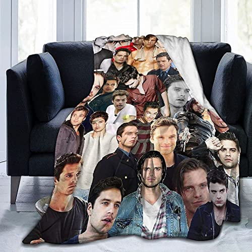 YINGD Sebastian Stan Fleece-Decke, bequem, ultraweich, Mikrofleece, für Sofa, Bett, Reisen, 125 cm x 100 cm