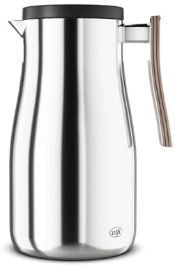 alfi STUDIO ALLURE 1,0 l, en acier inoxydable poli avec éléments en bois, bouteille isotherme, à double paroi en acier inoxydable, garde au chaud pendant 12 heures, 24 heures au froid, bouchon à vis,