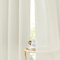 PONY DANCE Wohnzimmer Gardinen im Landhausstil Leinenvorhang 2er Set H 200 x B 140 cm Gardine Leinenoptik Halbtransparente Vorhänge mit Ösen Linen Curtains for Living Room, Elfenbeinweiß
