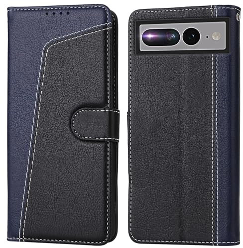Diktoto Handyhülle für Google Pixel 7 Pro Hülle Leder, Schutzhülle Klapphülle Handytasche Lederhülle Tasche Etui kompatibel mit Google Pixel 7 Pro, Schwarz