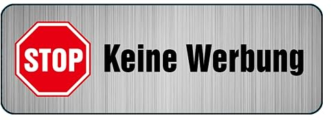 1 x Brandengel® Keine Werbung Aufkleber - Schild Aluoptik extra starke Folie - Sticker Keine Werbung für den Briefkasten - 1 Stück