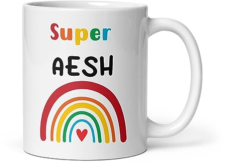 Mug super AESH arc-en-ciel tasse AESH femme école fin d'année scolaire