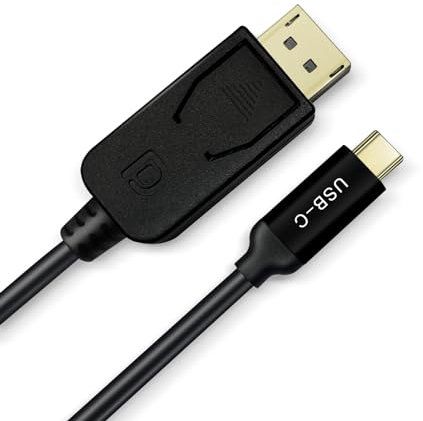 PAKLIMCN Câble USB C vers Displayport USB-C vers DisplayPort de type C vers DisplayPort 1.4 USB-C vers DP 8K @ 60 Hz Thunderbolt 4 vers DisplayPort 4K 144 Hz Compatible G-Sync – Pour iPhone 15 (C vers
