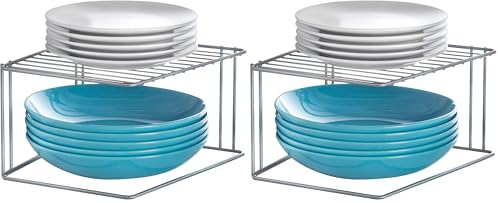 Metaltex 364001000 Boxe Eckschrankeinsatz 1-Etg. 25x25x15cm Polytherm, silbermetallic, Silber (Packung mit 2)