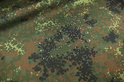 Militärstoff Bundeswehr Cordura 1100dtex Nylon Stoff Regenschutz Oxford Wasserfest Wasserdicht Camouflage Tarndruck Flecktarn Armee Tarnmuster Bergsteiger Feldlager Abdeckplanen Robust UV beständig