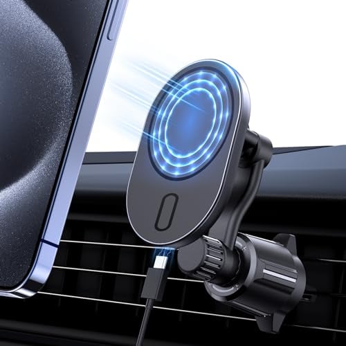 Miracase for Magsafe Car Mount Charger, [15W Fast Charging] Car Phone Holder Wireless Charger Air Vent Magnetic Car Phone Holder, 360° Rotation Car Mount olny fits iPhone 12/13/14/15/16 Series