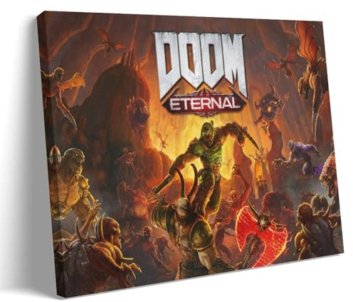 LETOOUY Comic Game Doom Eternal Art Poster Dekorative Malerei Leinwand Wandkunst Wohnzimmer Poster Schlafzimmer Malerei,Wandkunst Bilddruck Moderne Familienzimmer Dekor 08x12inch(20x30cm)