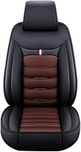 Valcla Auto Sitzbezüge für VW Polo New Polo GTI Plus TSI Cross Fresh, 5 Sitzer Allwetter Wasserdicht Atmungsaktiv Bequem Leder Autositzbezug Schonbezüge, Innenraum Zubehör,F Black Coffee