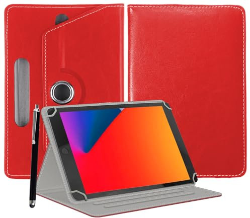 EKAM Universal Case for 10 inch Tablet, Fits Samsung Tab A7/A8/A9 Plus 11,iPad 9.7/10.2/10.9, Lenovo Tab M10, Fire HD 10/Max (Red)