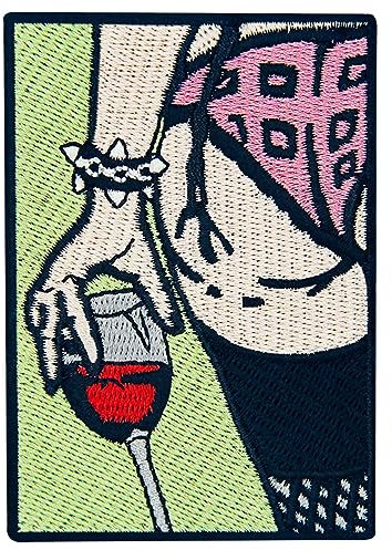 Aufnäher, bestickt, Design: Die sexy Dame, zum Aufbügeln oder Aufnähen