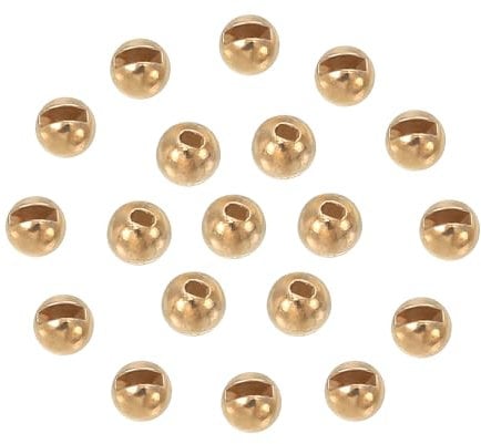 PATIKIL 3.5mm Fly Tying Tungsten Beads, 50 Pcs Brass Slotted Beads for Jig Hooks